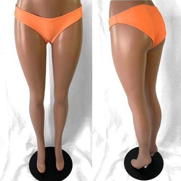 TRIANGL NEOPRENE ORANGE NEON BIKINI BOTTOM LOW RISE POOL TRAVEL SWIMWEAR MEDIUM - Picture 11 of 17